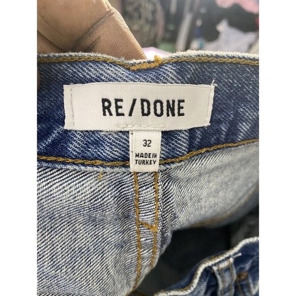 RE/DONE Womens Originals 90's Crop Low Slung Boyfriend in Bleu Mere Size 32 - Picture 5 of 9